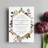Invitation Mariage floral en fleurs rustiques