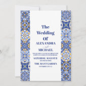 Invitation Mariage Floral en mosaïque mexicaine (Devant)