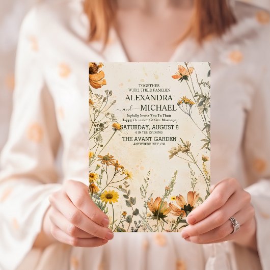 Invitation Mariage Floral en Terracotta