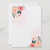 Invitation Mariage floral épicé blanc et rose (Dos)
