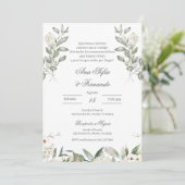 Invitation Mariage Floral Espagnol (Debout devant)