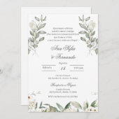 Invitation Mariage Floral Espagnol (Devant / Derrière)