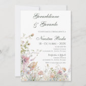 Invitation Mariage Floral Espagnol (Devant)