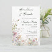 Invitation Mariage Floral Espagnol (Debout devant)