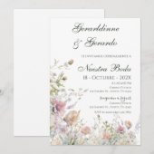 Invitation Mariage Floral Espagnol (Devant / Derrière)