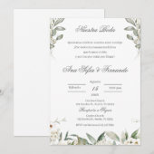 Invitation Mariage Floral Espagnol (Devant / Derrière)