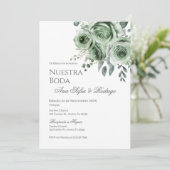 Invitation Mariage Floral Espagnol (Debout devant)