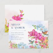 Invitation Mariage floral esthétique (Devant / Derrière)