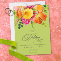 Mariage Floral Estival Vibrant Lime Orange Rose