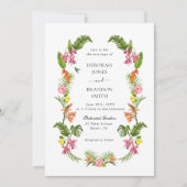 Invitation Mariage floral et de verdure de jardin tropical (Devant)