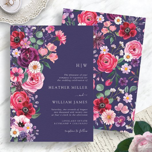 Invitation Mariage Floral et Maussade