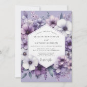 Invitation Mariage Floral Éthéré Lavande (Devant)