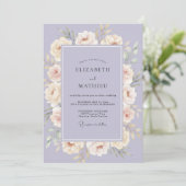 Invitation Mariage Floral Éthéré Lilac (Debout devant)