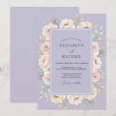 Invitation Mariage Floral Éthéré Lilac (Devant / Derrière)