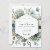 Invitation Mariage Floral Ethéré Sage (Devant)