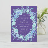 Invitation Mariage Floral Éthéré Violet (Debout devant)