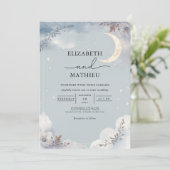 Invitation Mariage floral Ethereal Moonlit (Debout devant)