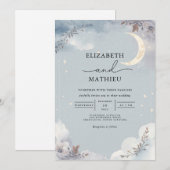 Invitation Mariage floral Ethereal Moonlit (Devant / Derrière)