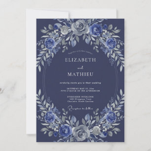 Invitation Mariage Floral Ethéréen de Style Naval