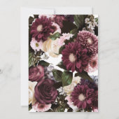 Invitation Mariage floral Euphoria Blush Rose et Bourgogne (Dos)