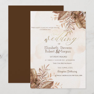 Invitation Mariage Floral Exotique d'Automne