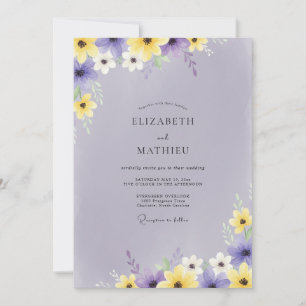 Invitation Mariage Floral Fantaisiste au Lavande