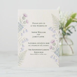 Invitation Mariage Floral Fernes et Jacinthe des Bois aux Cha