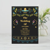 Invitation Mariage Floral Fiesta Folkart mexicain (Debout devant)