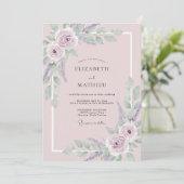Invitation Mariage Floral Fleur de Lilas (Debout devant)