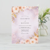 Invitation Mariage Floral Fleur de Pêcher (Debout devant)