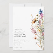 Invitation Mariage Floral Fleur sauvage Boho moderne (Devant)