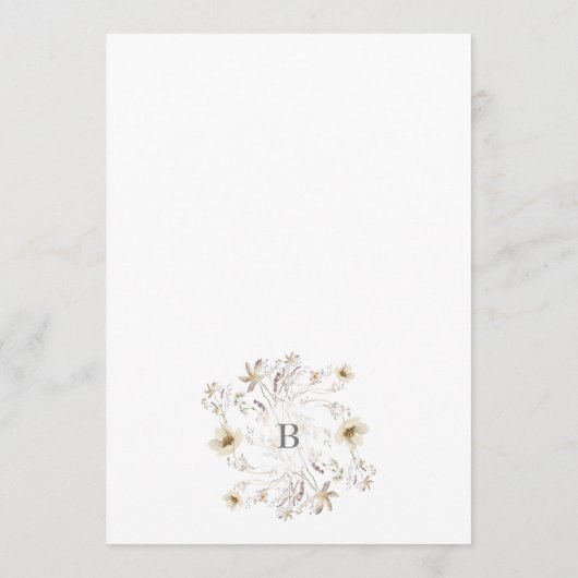 Invitation Mariage floral Fleur sauvage élégant de printemps (Dos)