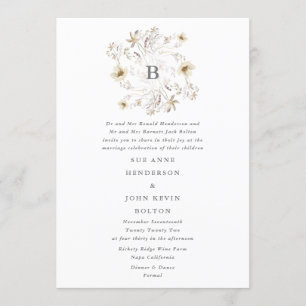 Invitation Mariage floral Fleur sauvage élégant de printemps
