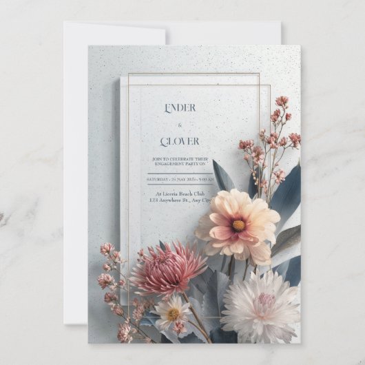Invitation Mariage Floral Fleur sauvage moderne (Devant)