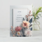 Invitation Mariage Floral Fleur sauvage moderne (Debout devant)