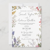 Invitation Mariage Floral Fleur sauvage rustique (Devant)