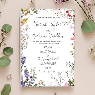 Invitation Mariage Floral Fleur sauvage rustique