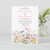Invitation Mariage floral fleur sauvage Spring (Debout devant)