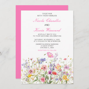 Invitation Mariage floral fleur sauvage Spring