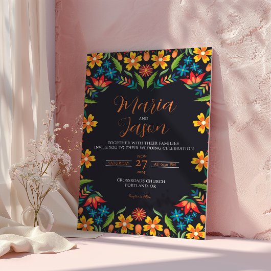 Invitation Mariage Floral Floral Colorful