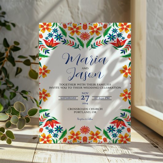 Invitation Mariage Floral Floral Colorful