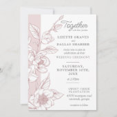 Invitation Mariage floral flush de fleurs de Magnolia méridio (Devant)