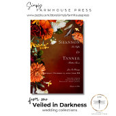 Invitation Mariage floral foncé élégant été coucher de soleil