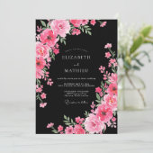 Invitation Mariage Floral Foncé et Éclatant (Debout devant)