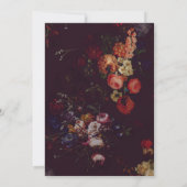 Invitation Mariage floral foncé et élégant de Bourgogne (Dos)