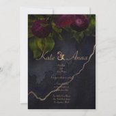 Invitation Mariage floral foncé et moody (Devant)
