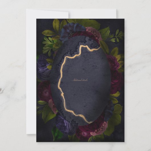 Invitation Mariage floral foncé et moody (Dos)