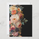 Invitation Mariage Floral Foncé Fleur Rose (Dos)