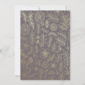 Invitation Mariage floral foncé Mocha Gold (Dos)
