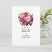 Invitation Mariage Floral Framboise Vibrant (Debout devant)